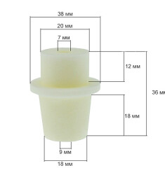 Силиконовая пробка для гидрозатвора 18 мм