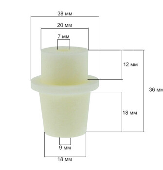 Силиконовая пробка для гидрозатвора 18 мм